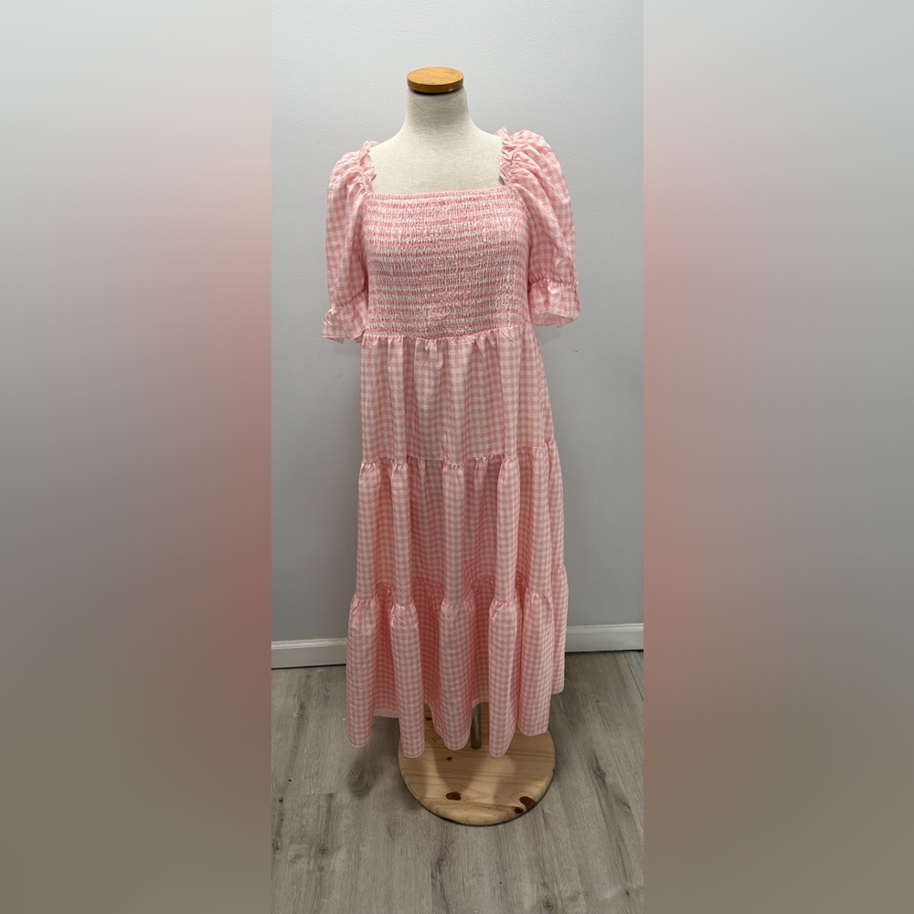 Pink gingham dress